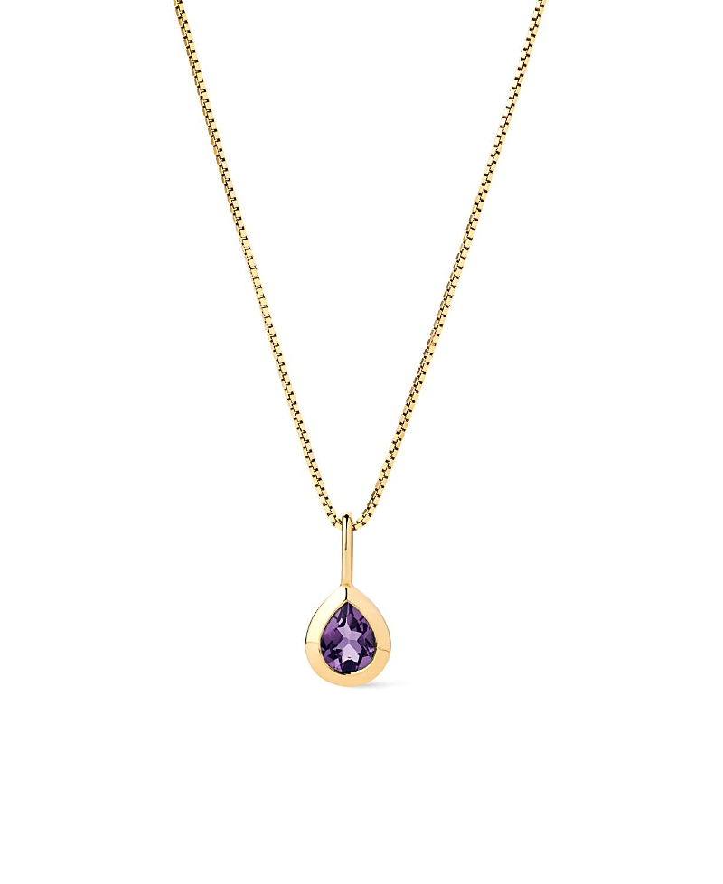 Ana Luisa Solid Yellow Gold Teardrop Charm Necklace