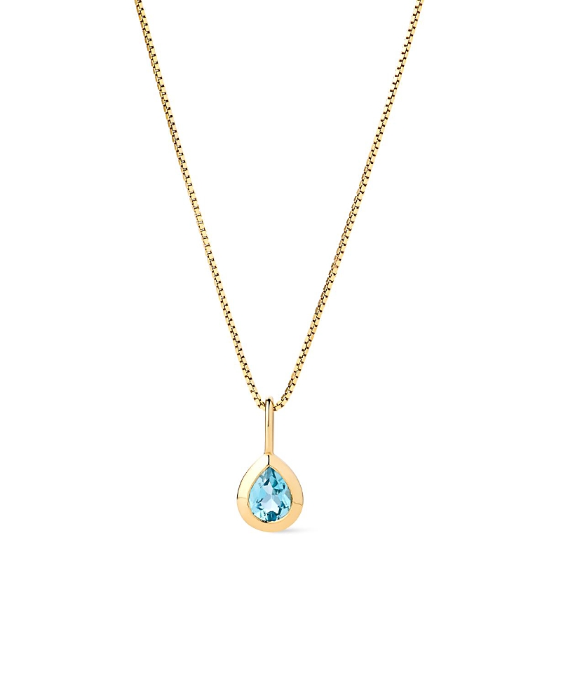 Ana Luisa Solid Yellow Gold Teardrop Charm Necklace
