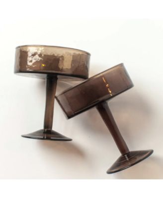 Handblown Hammered Coupe Cocktail Glasses, Set of 4