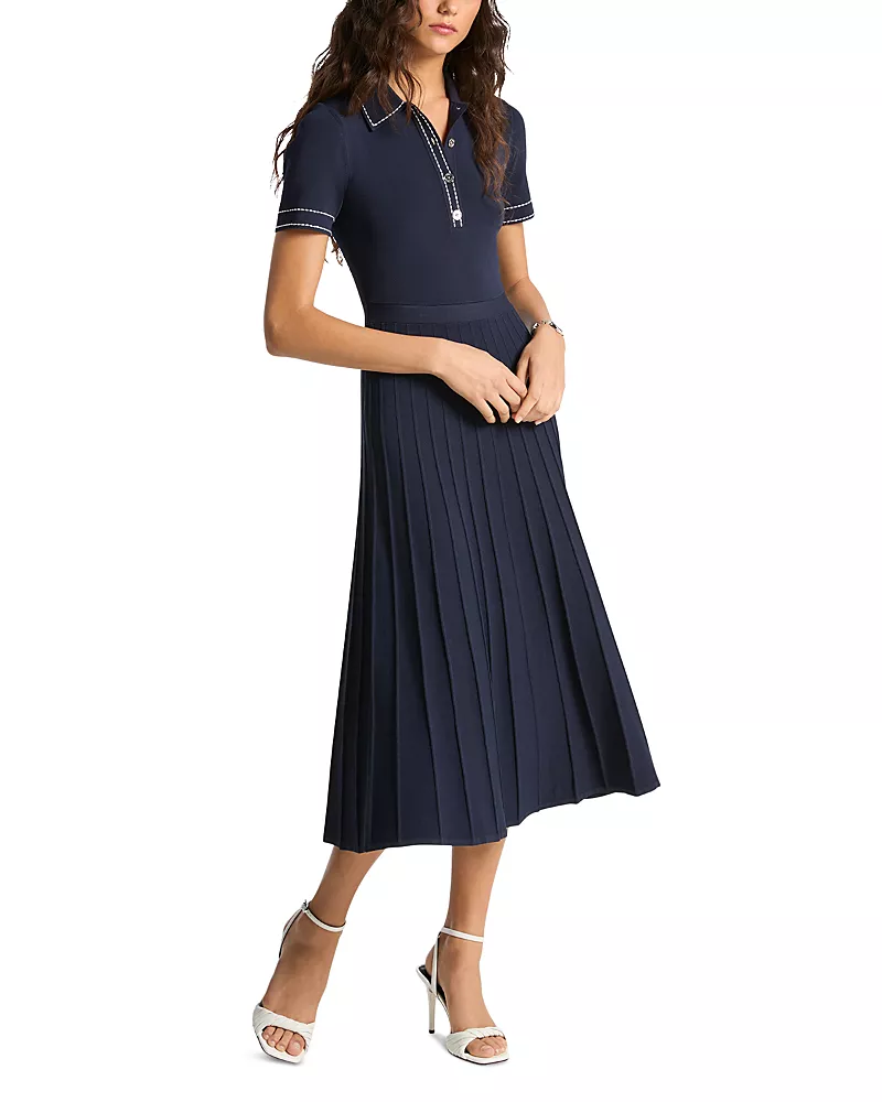 Michael Michael Kors Contrast Polo Midi Dress