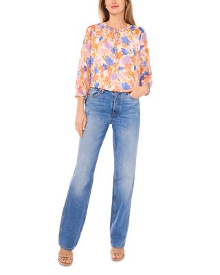 Tie Neck Peasant Top