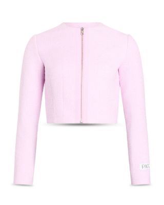 Collarless Zip Front Jacket