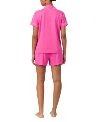 Short Sleeve Classic Knits Notch Collar Boxer Pajama Set