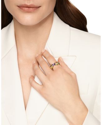 Renaissance&reg; Color Ring in 18K Yellow Gold with Amethyst, Pink Tourmaline and Tsavorites, 9.9mm
