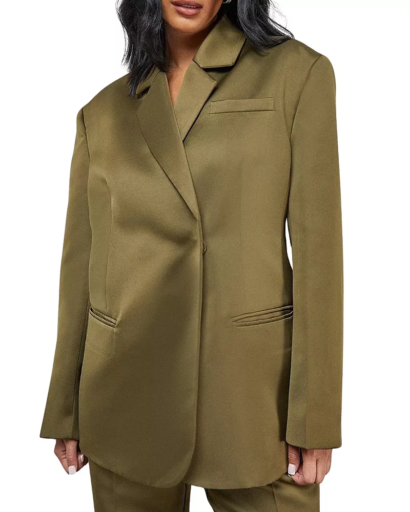 Warehouse Premium Satin Oversized Blazer