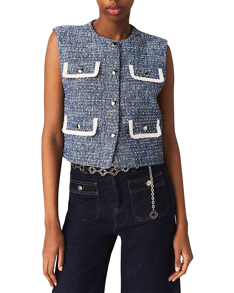Maje Sleeveless Tweed Jacket