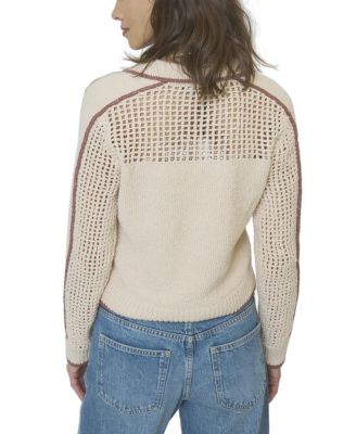  Women's Carla Mesh Yoke Polo Sweater