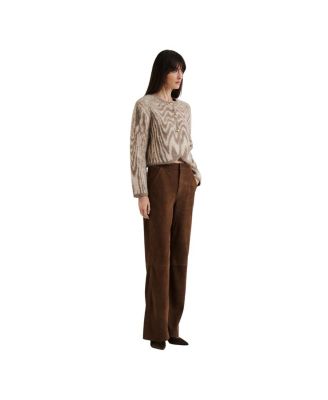 Felise High Rise Wide Leather Trousers