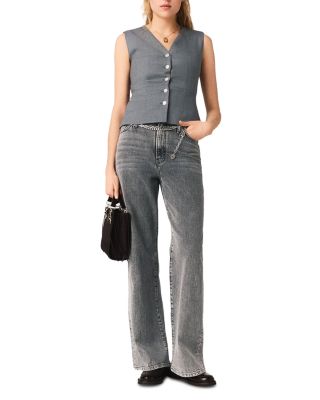 Sleeveless Jewel Button Tailored Jacket