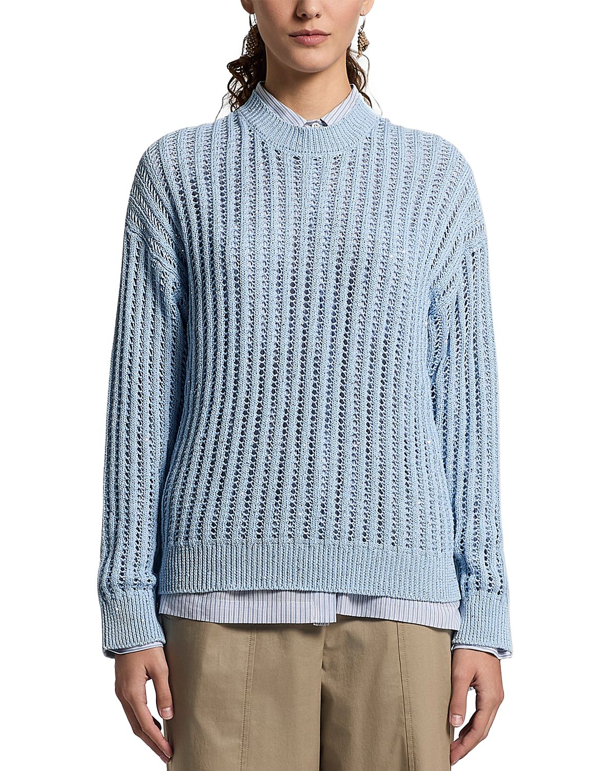 Peserico Cotton Ribbon and Sequins Sweater