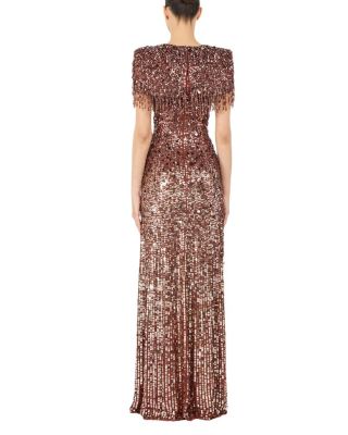 Eugenie Sequin Fringed Maxi Dress