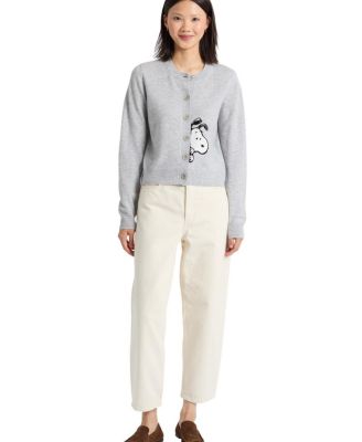  Women's Wool-Cashmere Sneeky Snoopy Cardigan