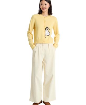  Women's Wool-Cashmere Sneeky Snoopy Cardigan