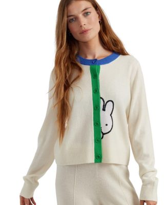  Women's Wool Cashmere Miffy Peek Placket Sweater