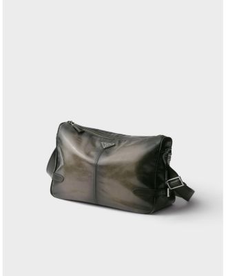  Antiqued Leather Zipper Shoulder Bag