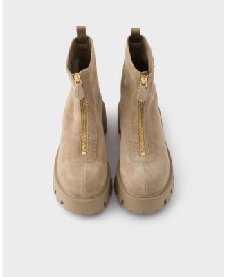 Women's Suede Booties with Zip