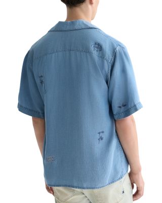 Basquiat Indigo Tencel Relaxed Fit Short Sleeve Shirt