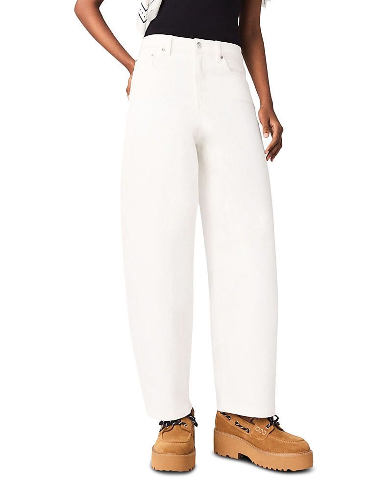 Maje Loose Fit Balloon Jeans in White