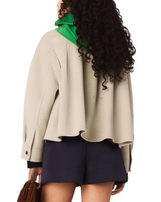 Pleated Back Wool Blend Jacket