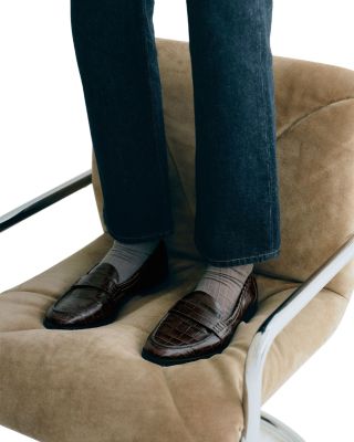 Women's Kaylee Croc Embossed Leather Loafers