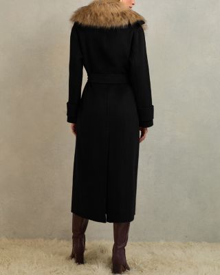 Jolene Faux Fur Blind Seam Wool Coat