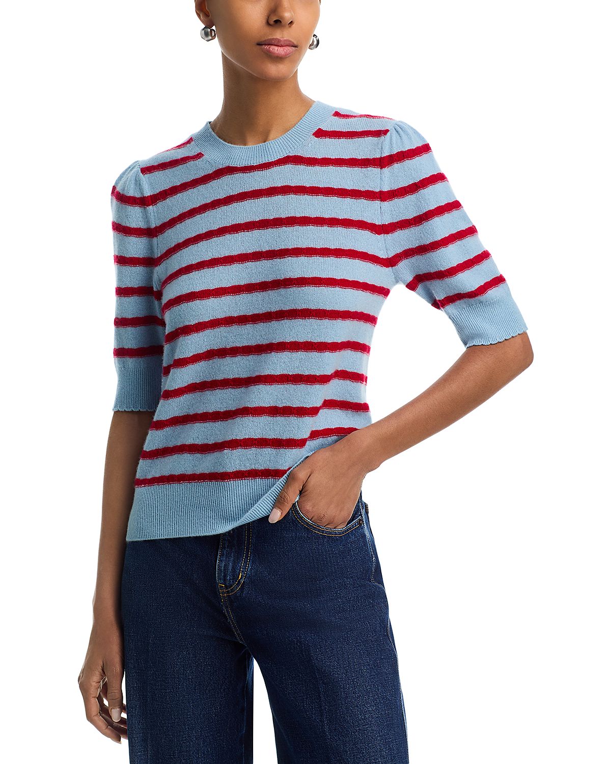 Frame The Striped Pointelle Sweater