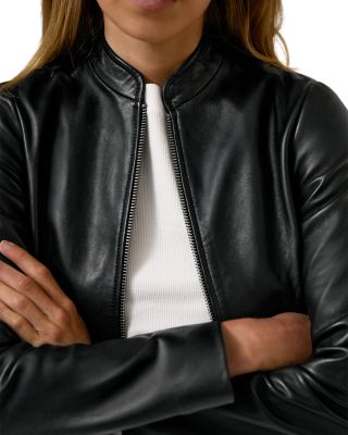 Petite Allie Leather Biker Jacket 