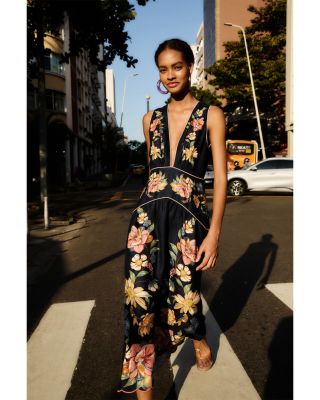 Maira Floral Print Linen Dress