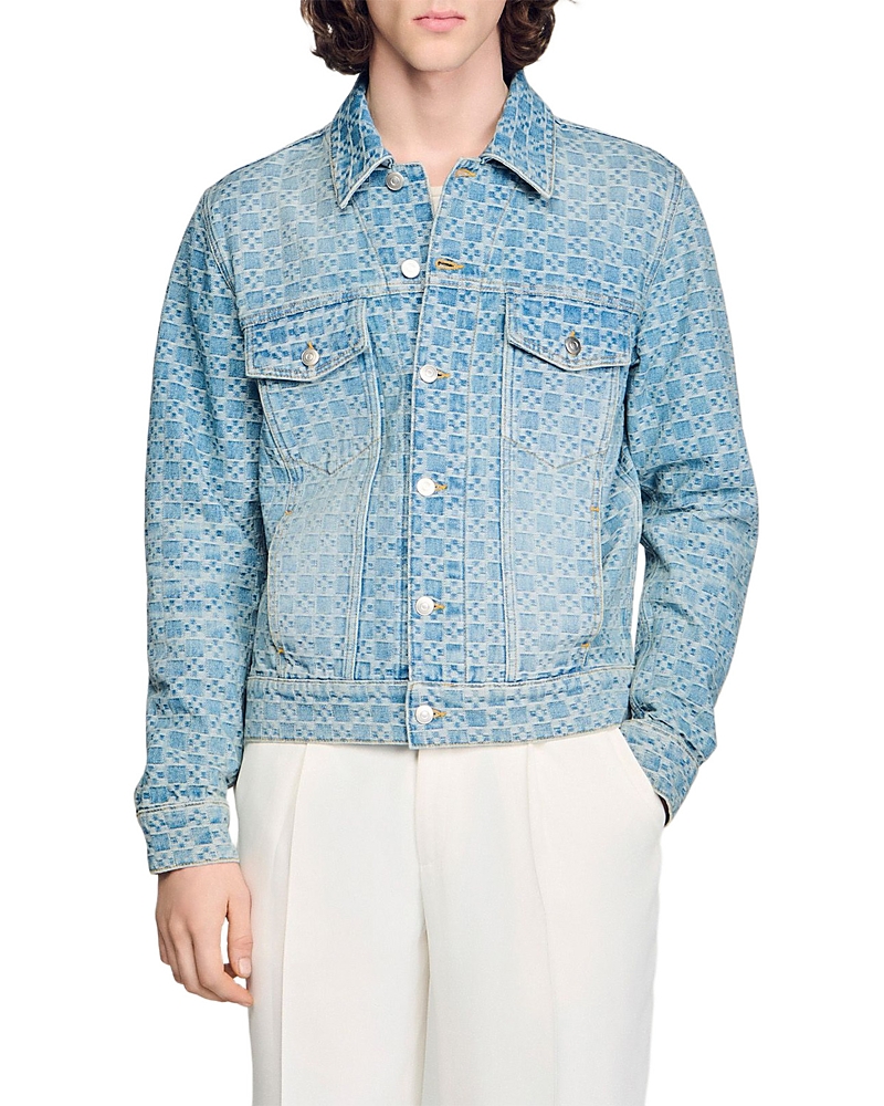 Sandro Square Cross Denim Jacket