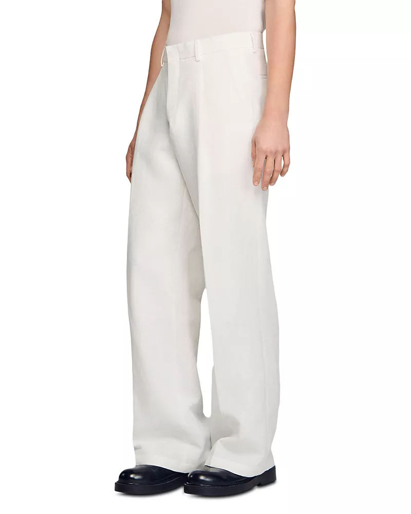 Sandro Linen Suit Trousers