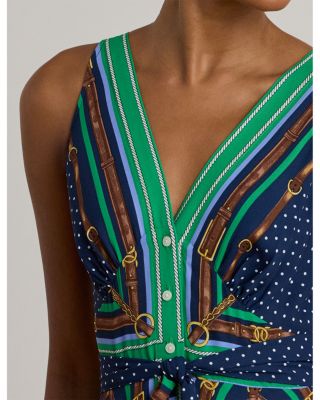 Belted Polka Dot Georgette Dress