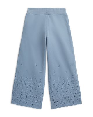 Girls' Eyelet French Terry Wide Leg Sweatpants - Little Kid