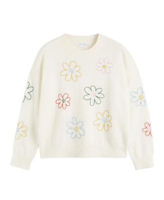  Women's Wool Cashmere Garden Flowers Sweater