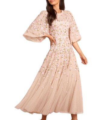 Sylvia Round Neck Ankle Gown