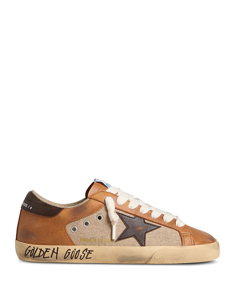 Golden Goose Unisex Super Star Leather & Wool Sneakers