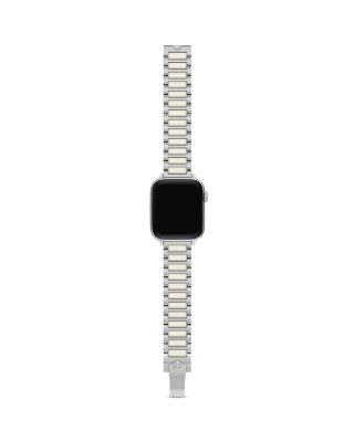 Kira Square Stainless Steel & Ivory Silicone Band for Apple Watch&reg;, 38/40/41/42mm and 42/44/45/46/49mm