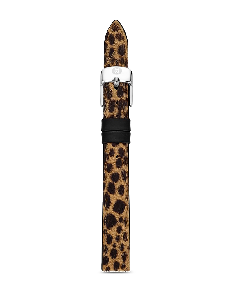 Michele Leopard Print Calf Hair Watch Strap, 12mm