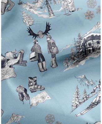 Apres Ski Toile Tea Towel, Set of 2