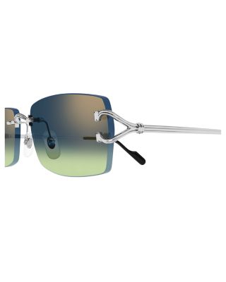 Rectangular Rimless Sunglasses, 56mm