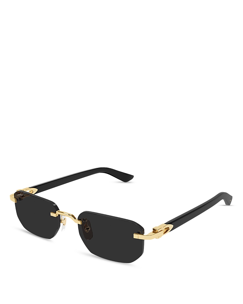 Cartier Squared Rimless Sunglasses, 53mm