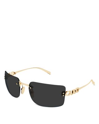 Rectangular Rimless Sunglasses, 61mm