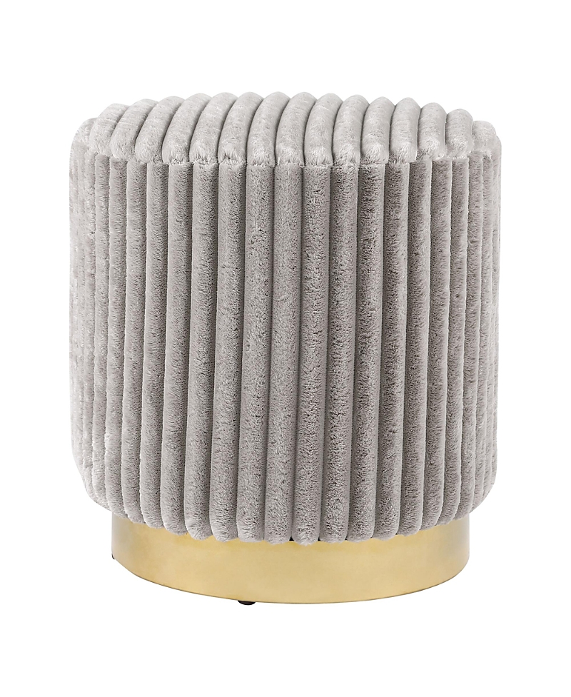 Furniture Of America Lillian Upholstered Ottoman With Plinth Base In Gray