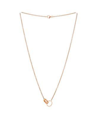  Love Interlocking Necklace 18K Rose Gold, 17.25"
