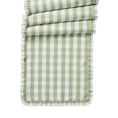 Gingham Ruffle Table Runner, 18" x 90"