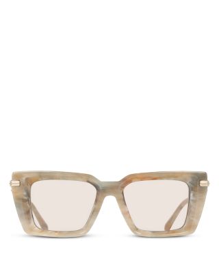 Faceted Prisma Rectangular Sunglasses, 52mm