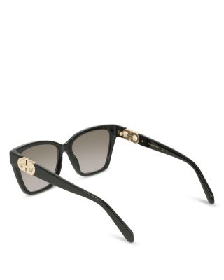 Gancini Hinge Angular Square Sunglasses, 57mm