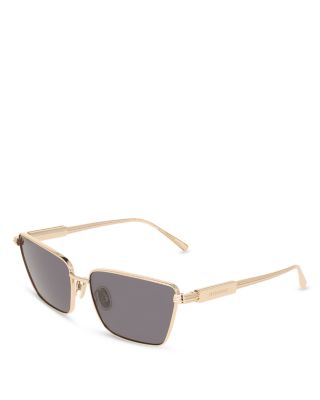 Metal Angled Rectangular Sunglasses, 59mm