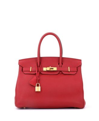 Birkin 30 Handbag Red Togo with Gold Hardware