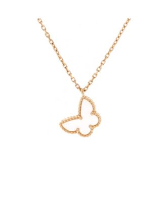  Sweet Alhambra Butterfly Pendant Necklace 18K Gold and Mother of Pearl, 15 - 15.75"