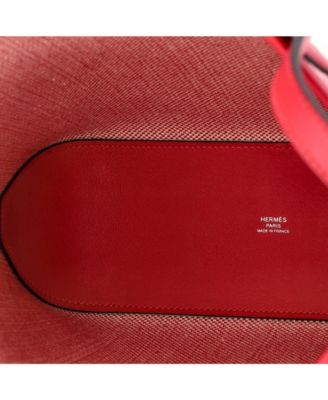 27 Cabas H en Biais Tote Canvas with Leather